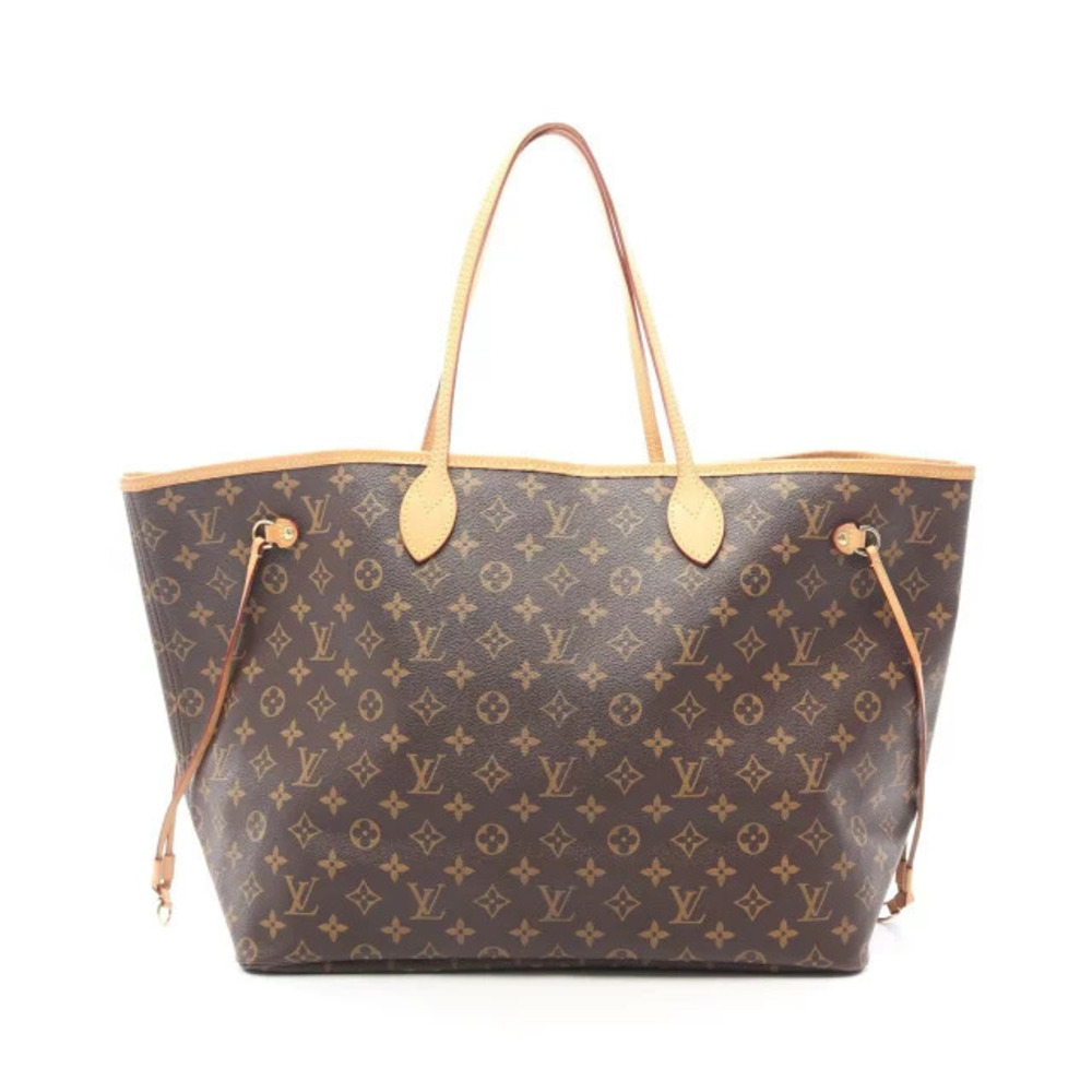 Louis Vuitton Neverfull Tote Bag Canvas Leather Monogram Brown
